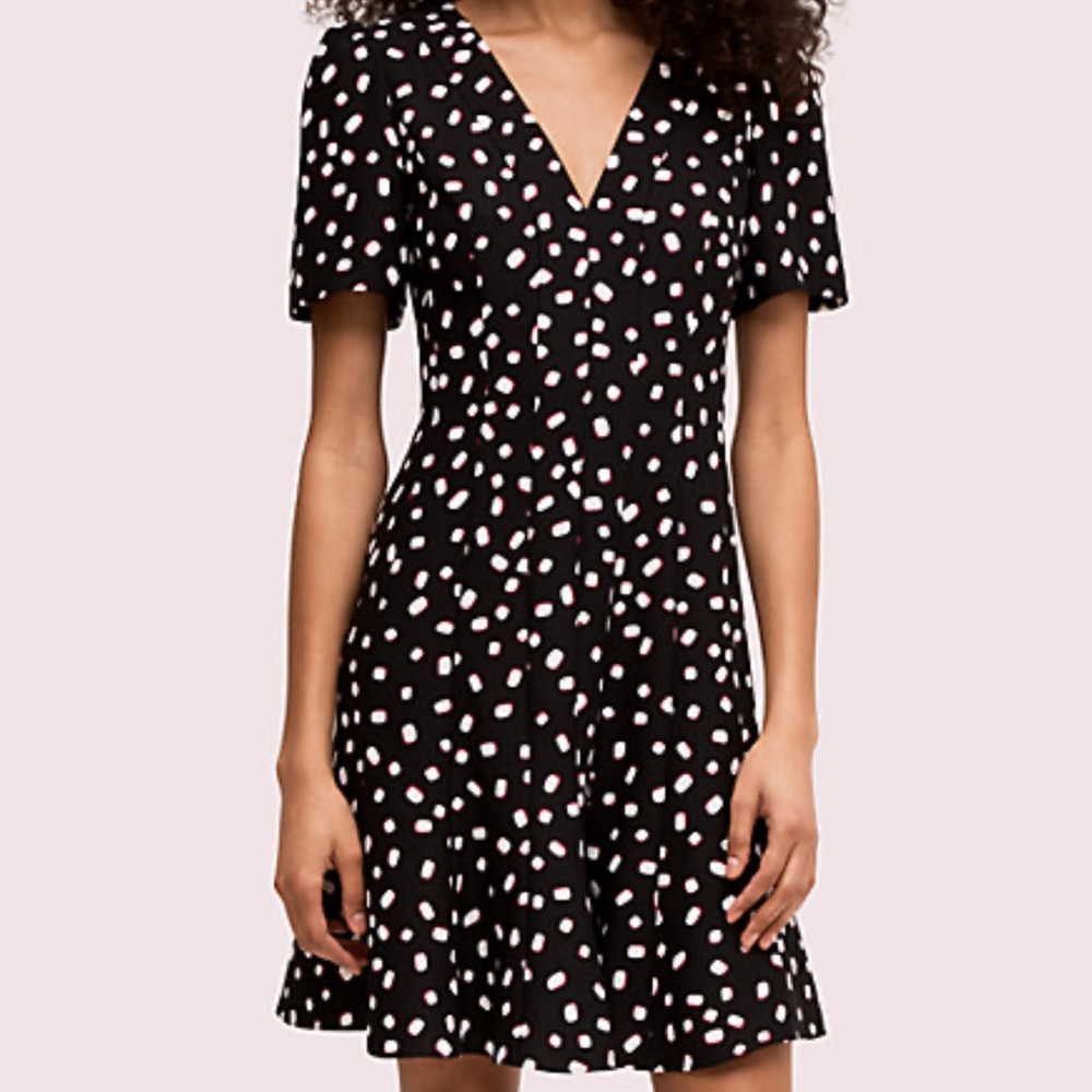 Kate Spade Mallow Dot Crepe Dress Size 12